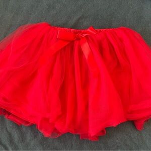 Charming Red Tulle Skirt with Ribbon